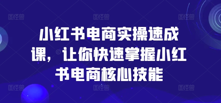 小红书电商实操速成课，让你快速掌握小红书电商核心技能-铭创资源库
