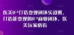 医美IP打造变现闭环实战班,打造能变现的IP商业闭环,医美玩家必看!-铭创资源库