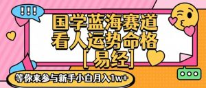 国学蓝海赋能赛道,零基础学习,手把手教学独一份新手小白月入1W+【揭秘】-铭创资源库