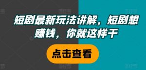 短剧最新玩法讲解,短剧想赚钱,你就这样干-铭创资源库
