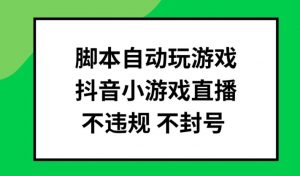脚本自动玩游戏,抖音小游戏直播,不违规不封号可批量做【揭秘】-铭创资源库