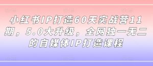 小红书IP打造60天实战营11期,5.0大升级,全网独一无二的自媒体IP打造课程-铭创资源库