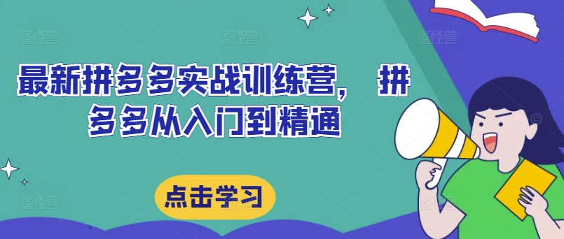 最新拼多多实战训练营， 拼多多从入门到精通-铭创资源库