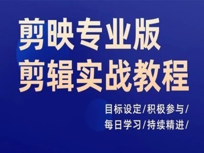 剪映专业版剪辑实战教程，目标设定/积极参与/每日学习/持续精进-铭创资源库