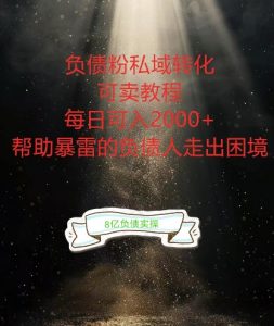 负债粉掘金计划,帮助负债者解决问题,债务规划,债务重组,最好的变现方式【揭秘】-铭创资源库