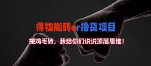 得物搬砖撸货项目?掰下数据,我给你们说说顶层思维【揭秘】-铭创资源库