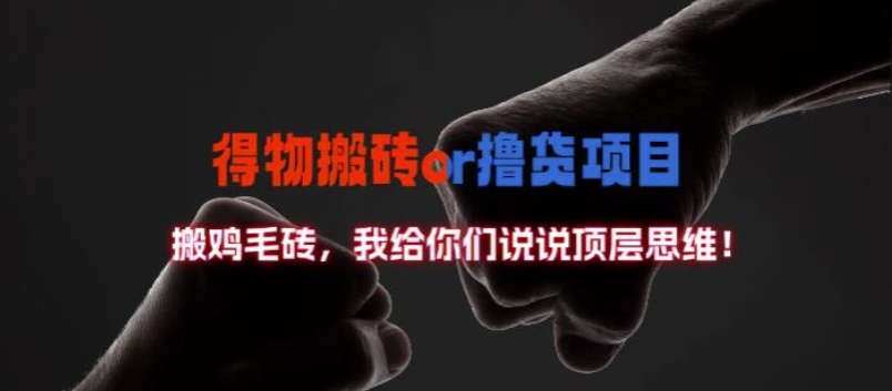 得物搬砖撸货项目?掰下数据，我给你们说说顶层思维【揭秘】-铭创资源库