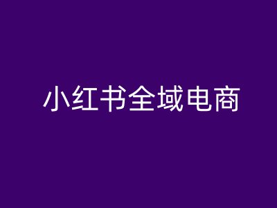 小红书全域电商，小红书电商教程-铭创资源库