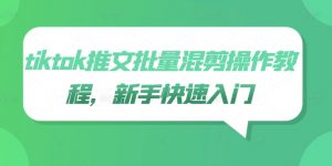 tiktok推文批量混剪操作教程,新手快速入门-铭创资源库
