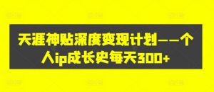 天涯神贴深度变现计划——个人ip成长史每天300+【揭秘】-铭创资源库