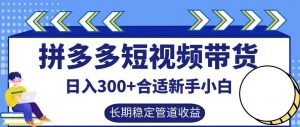 拼多多短视频带货日入300+有长期稳定被动收益,合适新手小白【揭秘】-铭创资源库