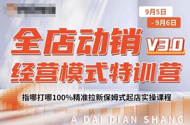 全店动销经营模式特训营，指哪打哪100%精准拉新保姆式起店实操课程-铭创资源库