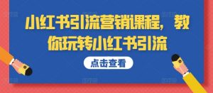 小红书引流营销课程,教你玩转小红书引流-铭创资源库