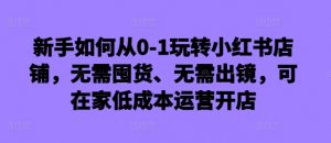 新手如何从0-1玩转小红书店铺，无需囤货、无需出镜，可在家低成本运营开店-铭创资源库