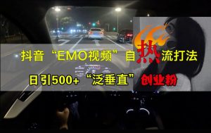 抖音EMO视频自热打法,日引500+“泛垂直”创业粉-铭创资源库