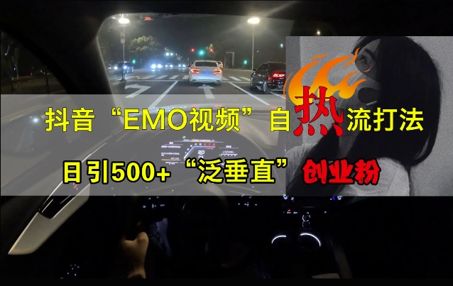 抖音EMO视频自热打法，日引500+“泛垂直”创业粉-铭创资源库