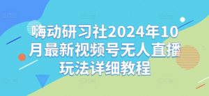 嗨动研习社2024年10月最新视频号无人直播玩法详细教程-铭创资源库