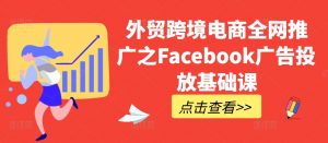 外贸跨境电商全网推广之Facebook广告投放基础课-铭创资源库