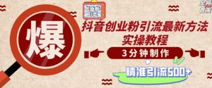 轻松制作创业类视频，一天被动加精准创业粉500+【揭秘】-铭创资源库