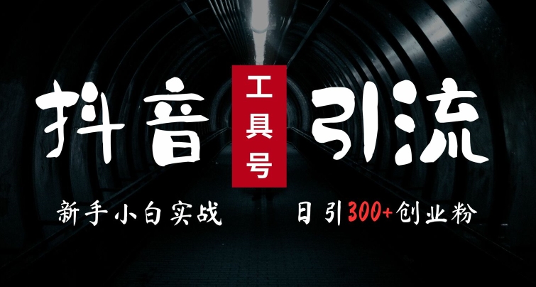 2024最新抖音工具号引流玩法，高效日引300+创业粉，当天变现5k，小白也可成为实战高手-铭创资源库