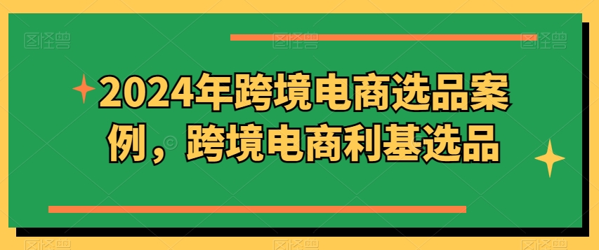 2024年跨境电商选品案例，跨境电商利基选品（更新11月）-铭创资源库