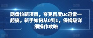 网盘拉新项目,夸克百度uc迅雷一起搞,新手如何从0到1,保姆级详细操作攻略-铭创资源库