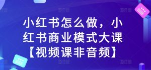 小红书怎么做,小红书商业模式大课【视频课非音频】-铭创资源库
