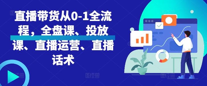 直播带货从0-1全流程，全盘课、投放课、直播运营、直播话术-铭创资源库