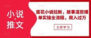 小说推文之蛋花小说拉新,故事混剪爆单实操全流程,周入过万-铭创资源库