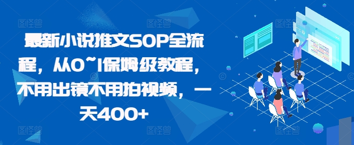 最新小说推文SOP全流程，从0~1保姆级教程，不用出镜不用拍视频，一天400+-铭创资源库