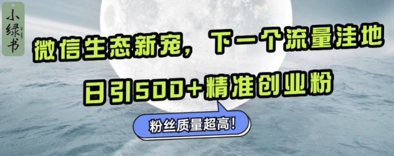 微信生态新宠小绿书：下一个流量洼地，日引500+精准创业粉，粉丝质量超高-铭创资源库