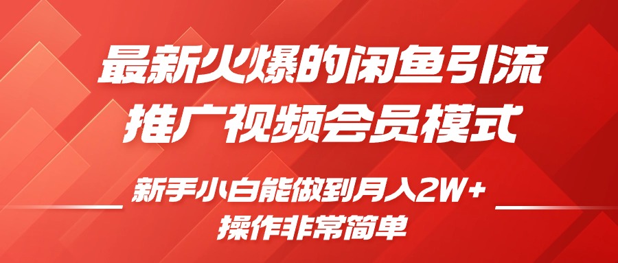 闲鱼引流推广影视会员，0成本就可以操作，新手小白月入过W+【揭秘】-铭创资源库