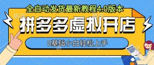 拼多多虚拟开店,全自动发货最新教程4.0版本,0基础小自轻松上手-铭创资源库