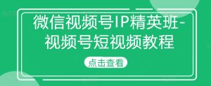 微信视频号IP精英班-视频号短视频教程-铭创资源库