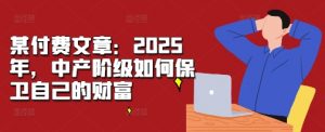 某付费文章：2025年，中产阶级如何保卫自己的财富-铭创资源库