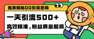 独家解密QQ里的引流密码,高效精准,实测单日加100+创业粉【揭秘】-铭创资源库