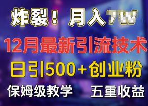 炸裂!揭秘12月最新日引流500+精准创业粉,多重收益保姆级教学-铭创资源库