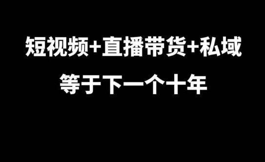 短视频+直播带货+私域等于下一个十年，大佬7年实战经验总结-铭创资源库