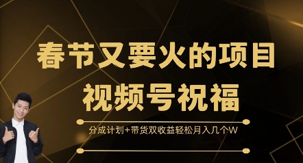 春节又要火的项目视频号祝福，分成计划+带货双收益，轻松月入几个W【揭秘】-铭创资源库