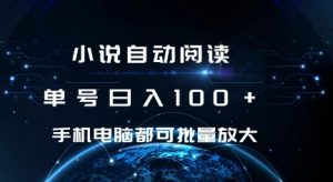 小说自动阅读 单号日入100+ 手机电脑都可 批量放大操作【揭秘】-铭创资源库