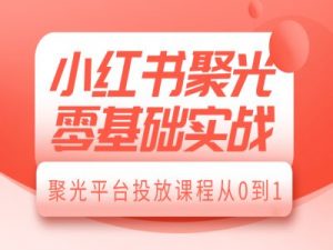 小红书聚光零基础实战，聚光平台投放课程从0到1-铭创资源库