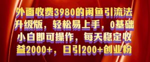 外面收费3980的闲鱼引流法，轻松易上手,0基础小白即可操作，日引200+创业粉的保姆级教程【揭秘】-铭创资源库