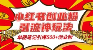 小红书创业粉引流神玩法，单图笔记引爆500+精准创业粉丝，私信狂潮接连不断-铭创资源库