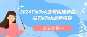 2024TikTok变现实操课程,入局TikTok必学内容-铭创资源库