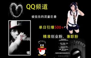 QQ频道：被低估的流量巨兽，单日引爆500+精准创业粉、兼职粉的引流秘籍-铭创资源库