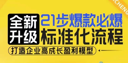 21步爆款必爆标准化流程，全新升级，打造企业高成长盈利模型-铭创资源库