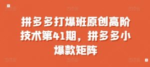 拼多多打爆班原创高阶技术第41期,拼多多小爆款矩阵-铭创资源库