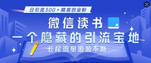 微信读书，一个隐藏的引流宝地，不为人知的小众打法，日引流300+精准创业粉，长尾流量源源不断-铭创资源库
