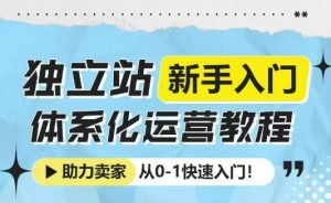 独立站新手入门体系化运营教程，助力独立站卖家从0-1快速入门!-铭创资源库