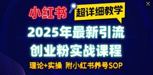 2025年最新小红书引流创业粉实战课程【超详细教学】小白轻松上手，月入1W+，附小红书养号SOP-铭创资源库